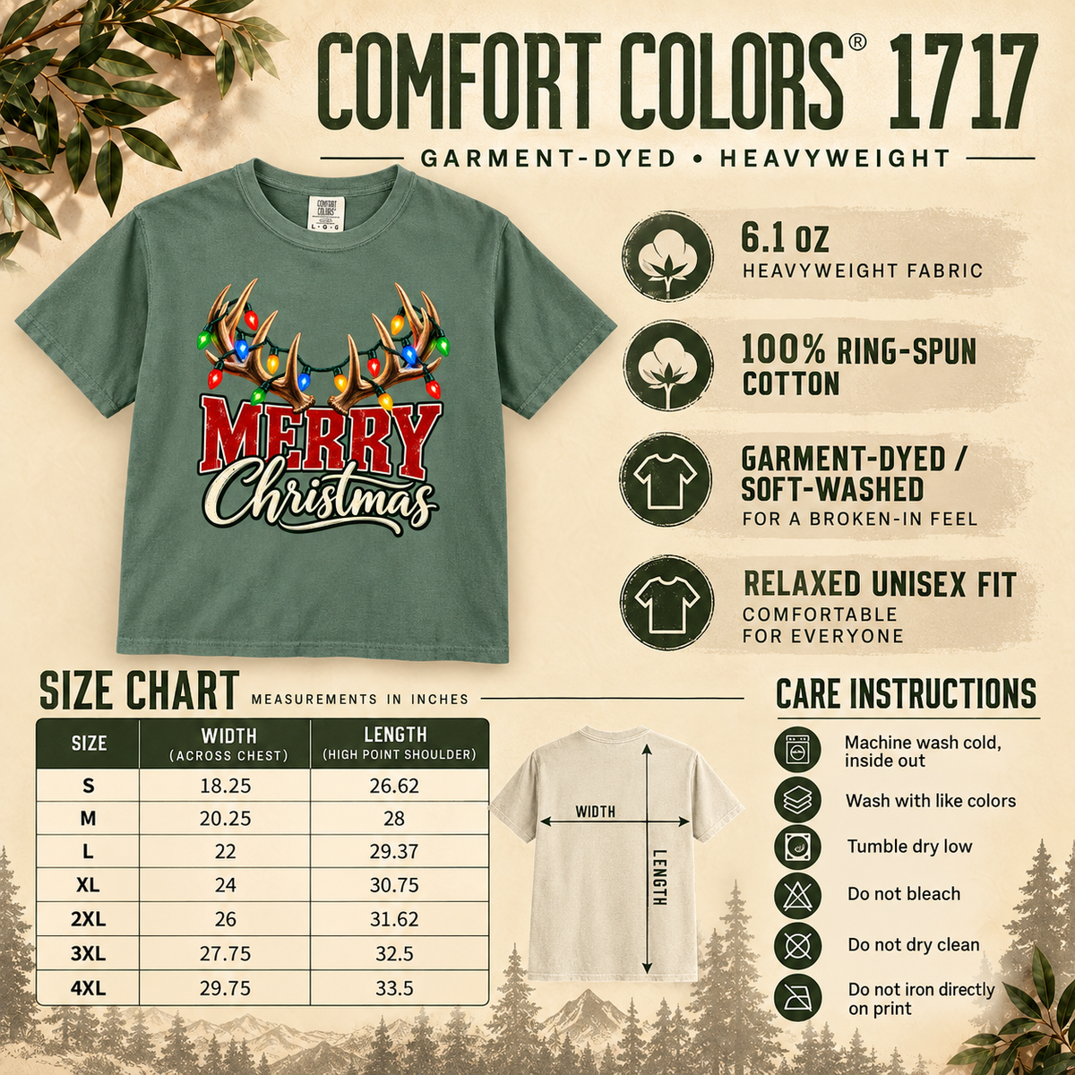 Merry Christmas Elk Antler T-Shirt — The Outpost Graphics product image