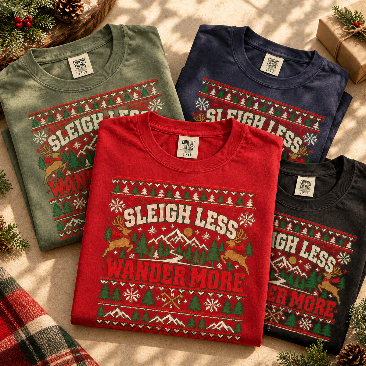 Christmas Hits Different Outside Shirt, Comfort Colors 1717, Camping Christmas Tee, Outdoor Holiday Shirt, Ugly Sweater Tee — The Outpost Graphics product image