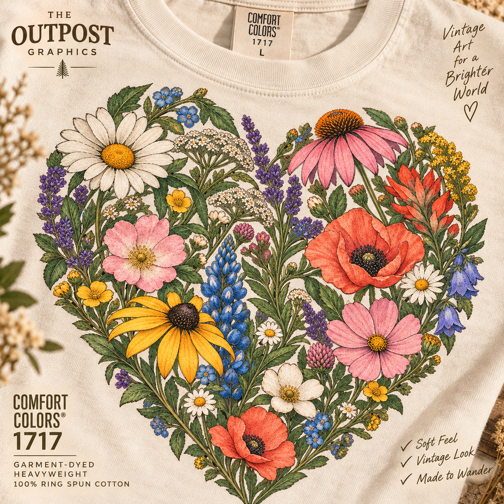 Wildflower Heart T-Shirt — The Outpost Graphics product image