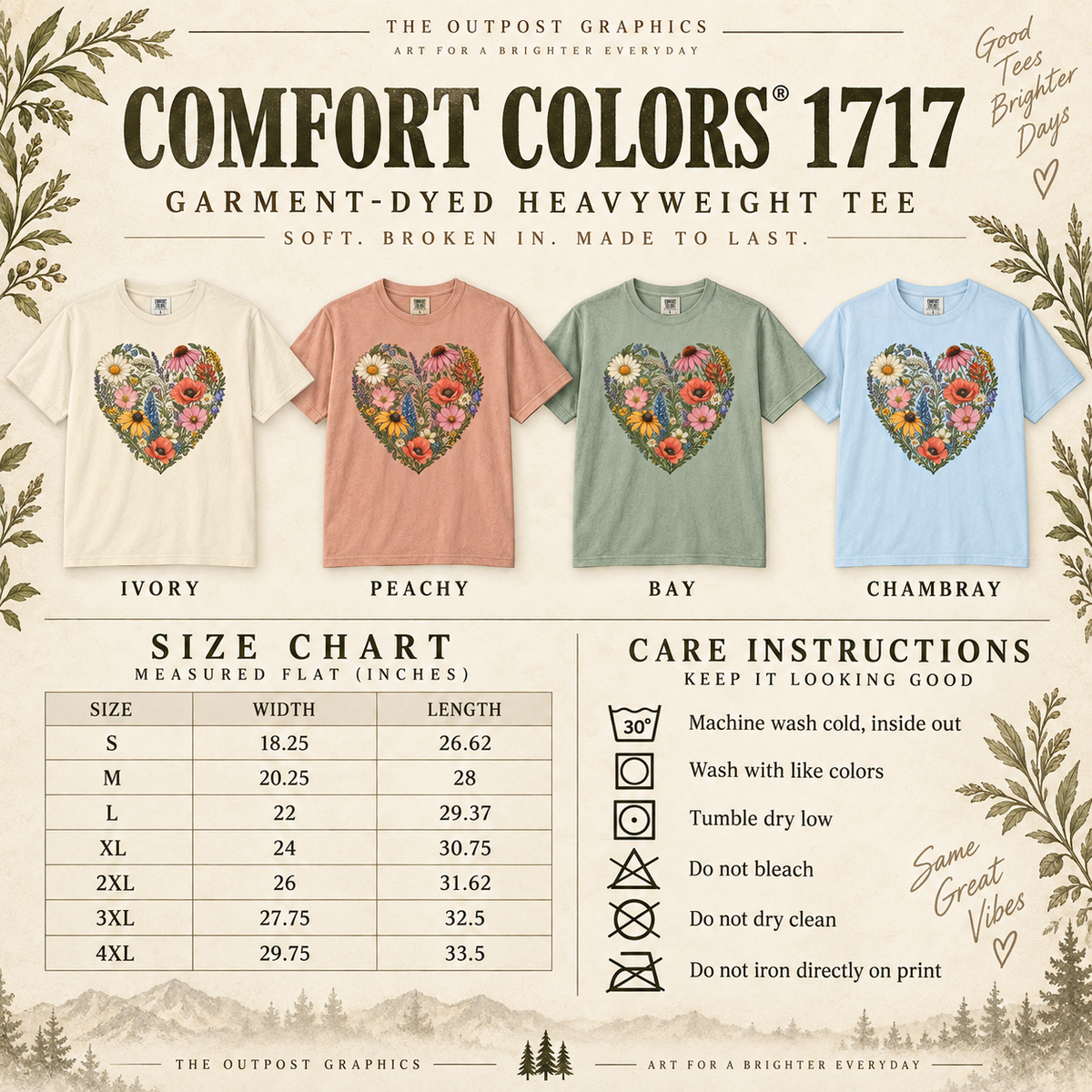 Wildflower Heart T-Shirt — The Outpost Graphics product image