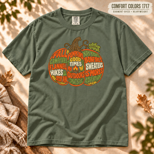Fall Pumpkin Word Art T-Shirt — The Outpost Graphics product image