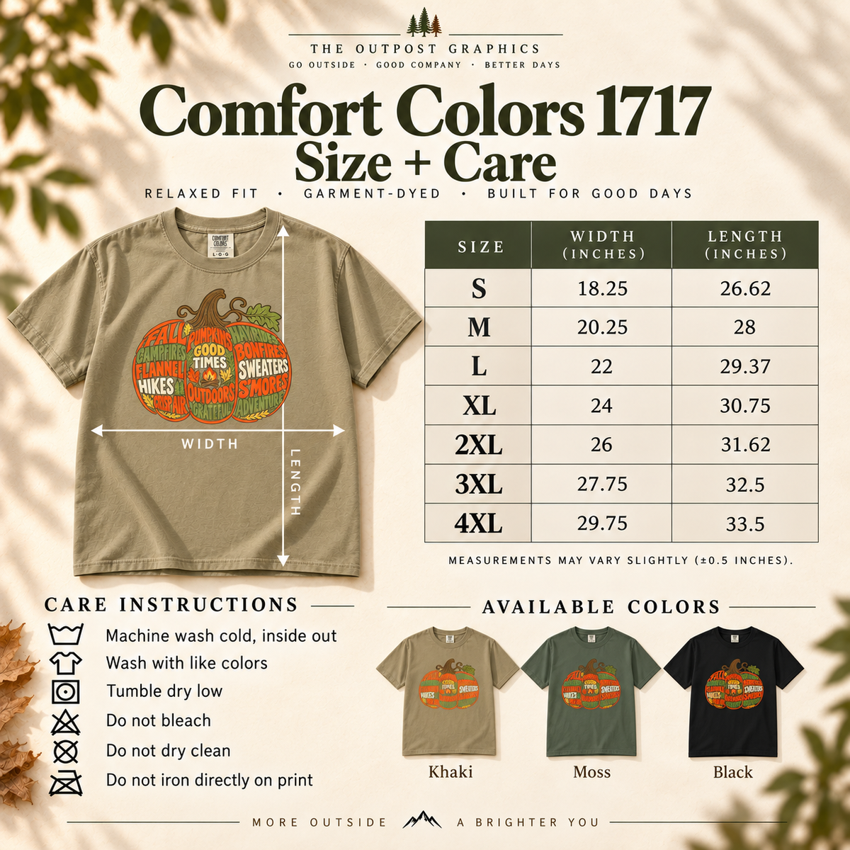 Fall Pumpkin Word Art T-Shirt — The Outpost Graphics product image