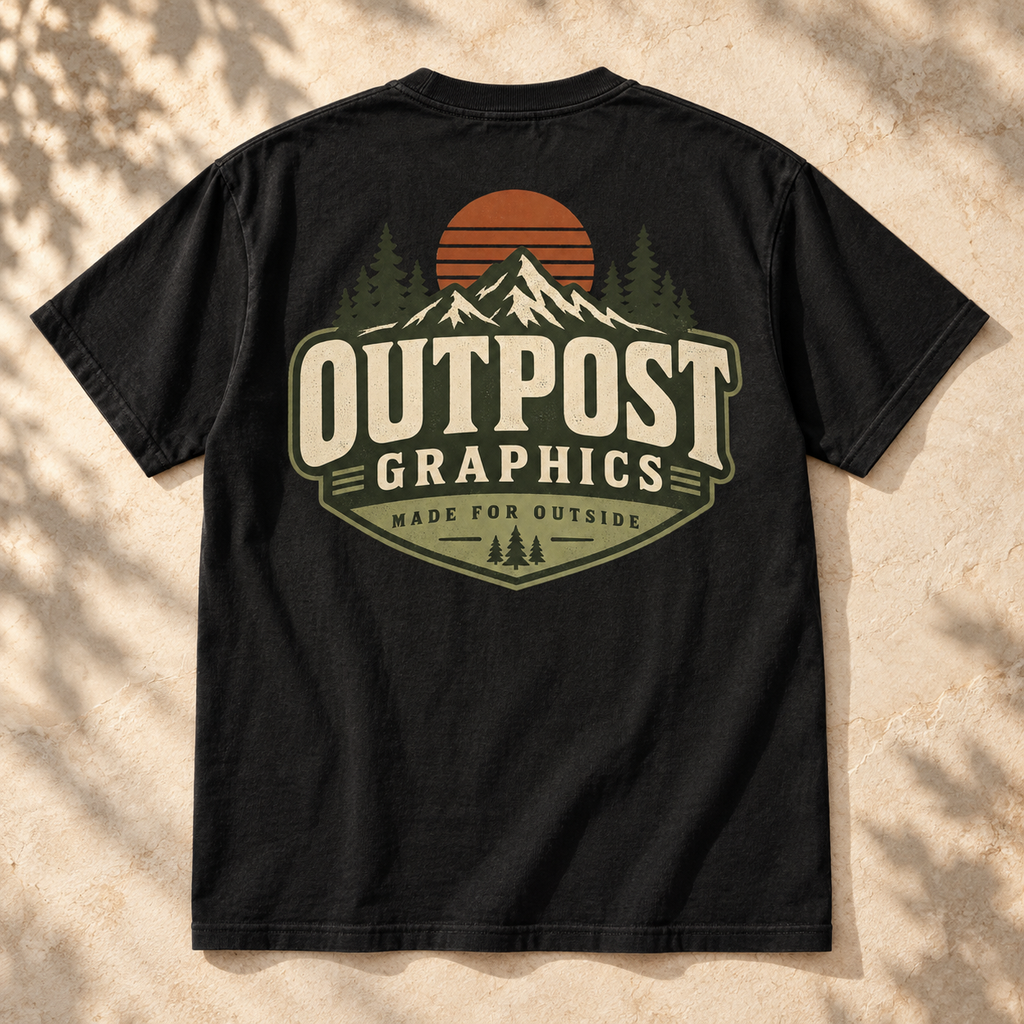 Outpost Mountain Badge T-Shirt — The Outpost Graphics product image