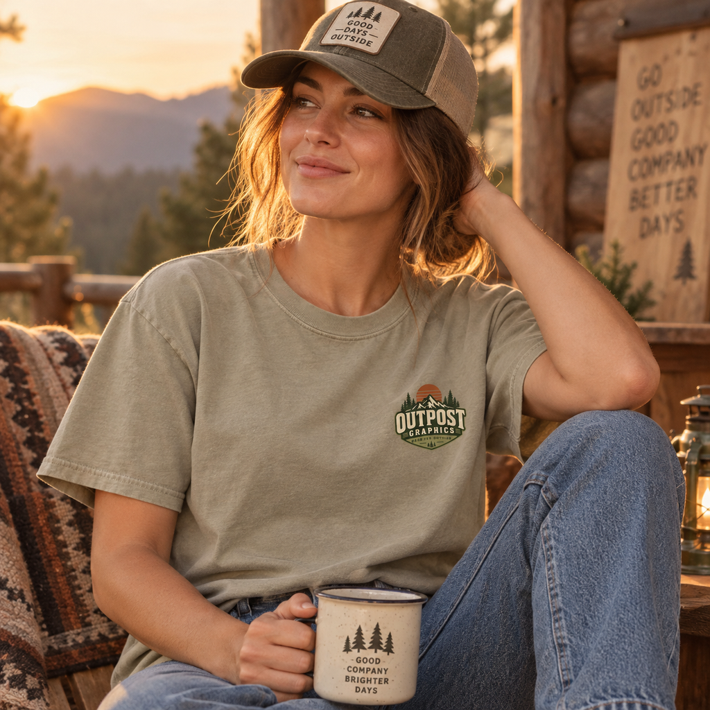 Outpost Mountain Badge T-Shirt — The Outpost Graphics product image