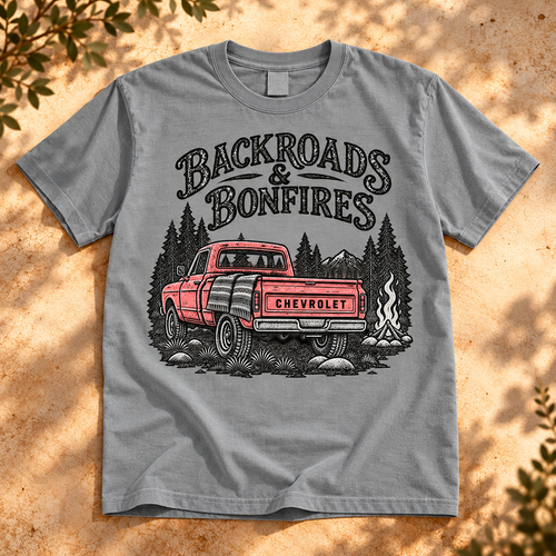 Backroads & Bonfires T-Shirt — The Outpost Graphics product image