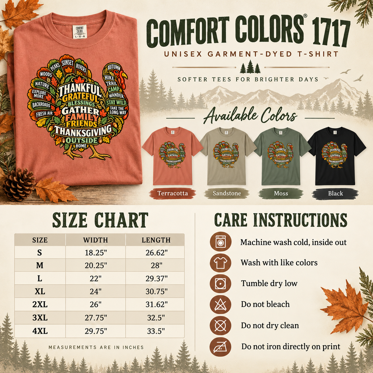 Thankful Turkey T-Shirt — The Outpost Graphics product image