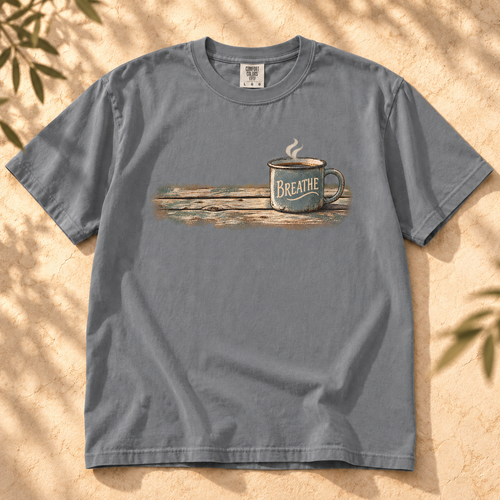 Breathe Coffee Mug T-Shirt — The Outpost Graphics product image