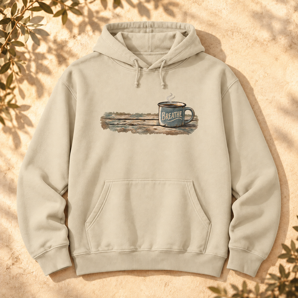 Breathe Coffee Mug Hoodie — The Outpost Graphics product image