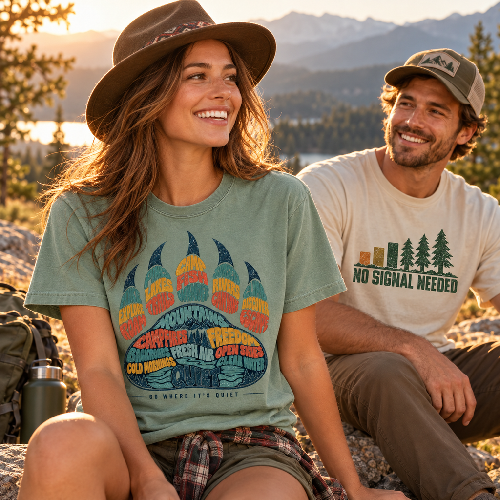 Go Where It's Quiet Paw T-Shirt — The Outpost Graphics product image