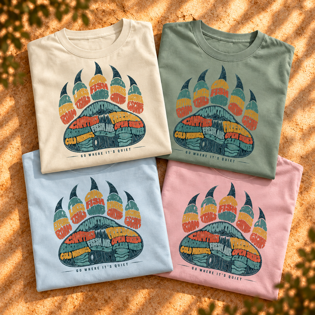 Go Where It's Quiet Paw T-Shirt — The Outpost Graphics product image