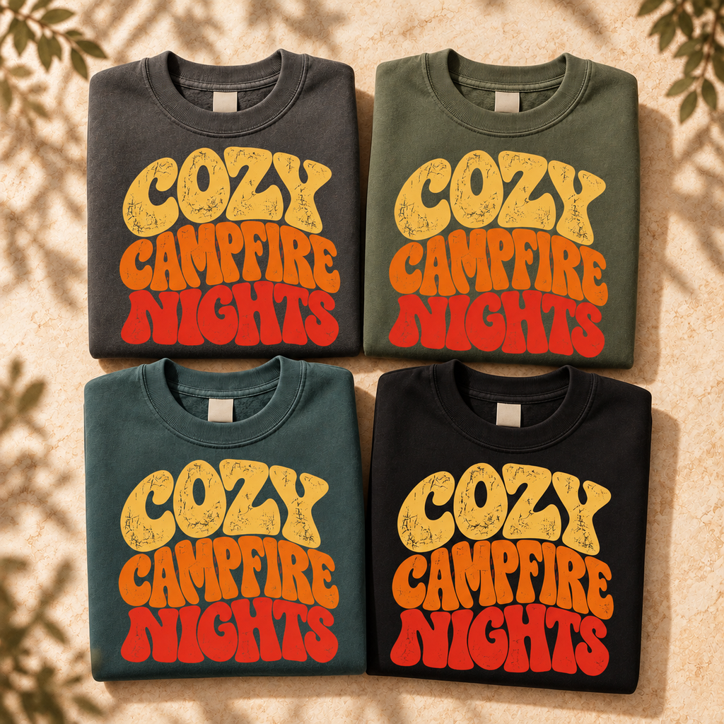 Cozy Campfire Nights Sweatshirt — The Outpost Graphics product image