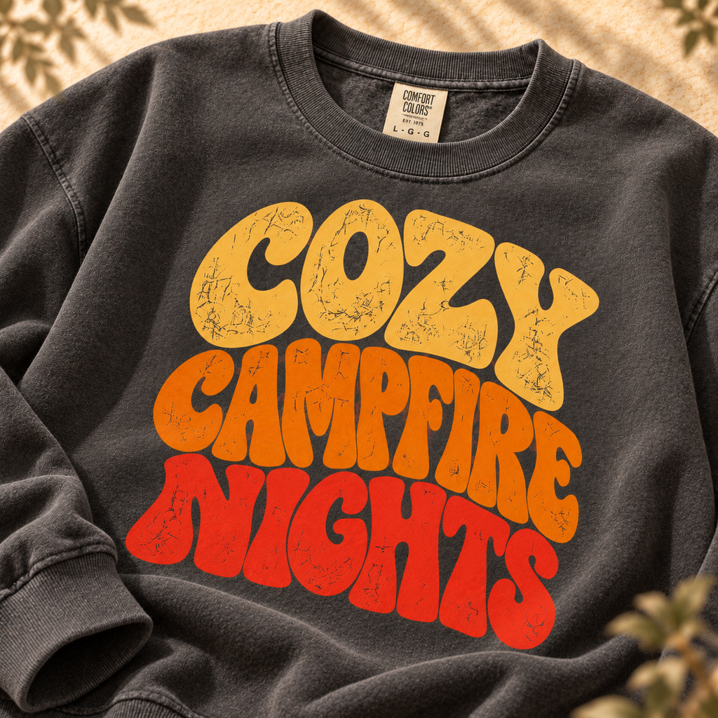 Cozy Campfire Nights Sweatshirt — The Outpost Graphics product image