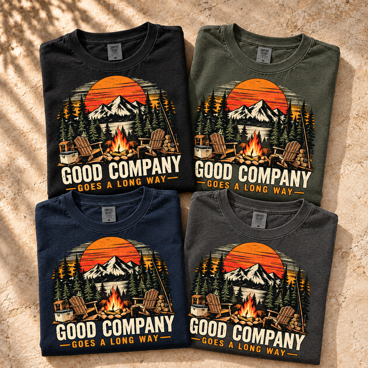 Good Company Camping T-Shirt — The Outpost Graphics product image