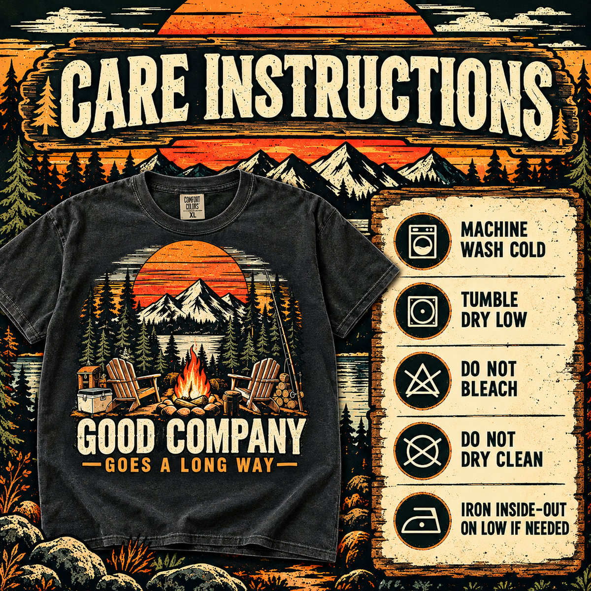 Good Company Camping T-Shirt — The Outpost Graphics product image