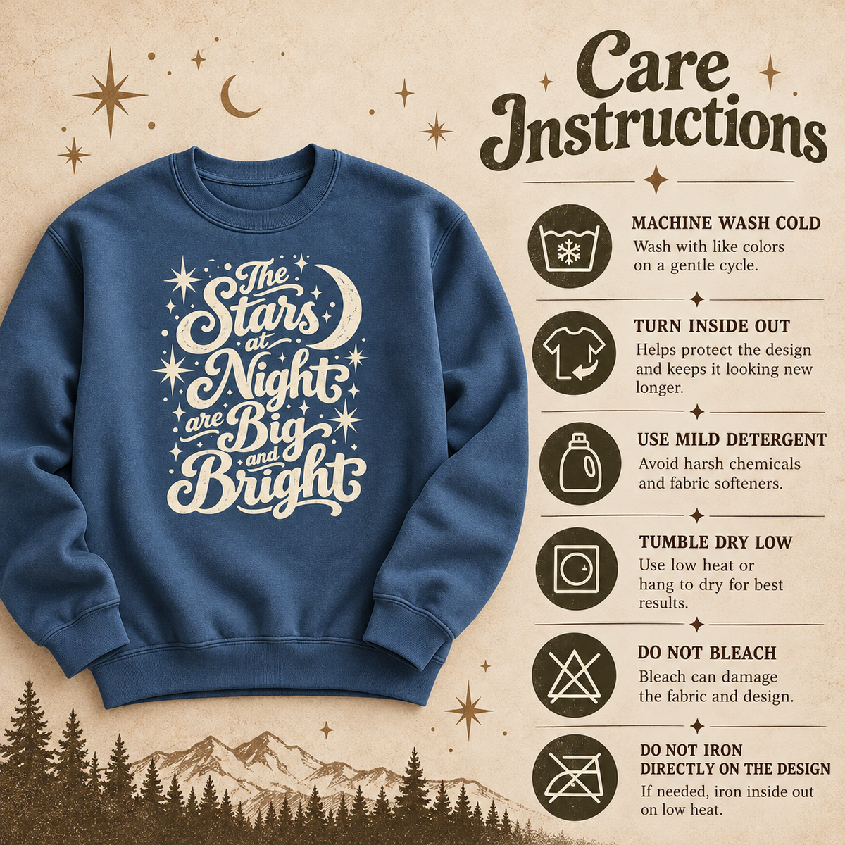 Stars at Night Texas Sweatshirt — The Outpost Graphics product image