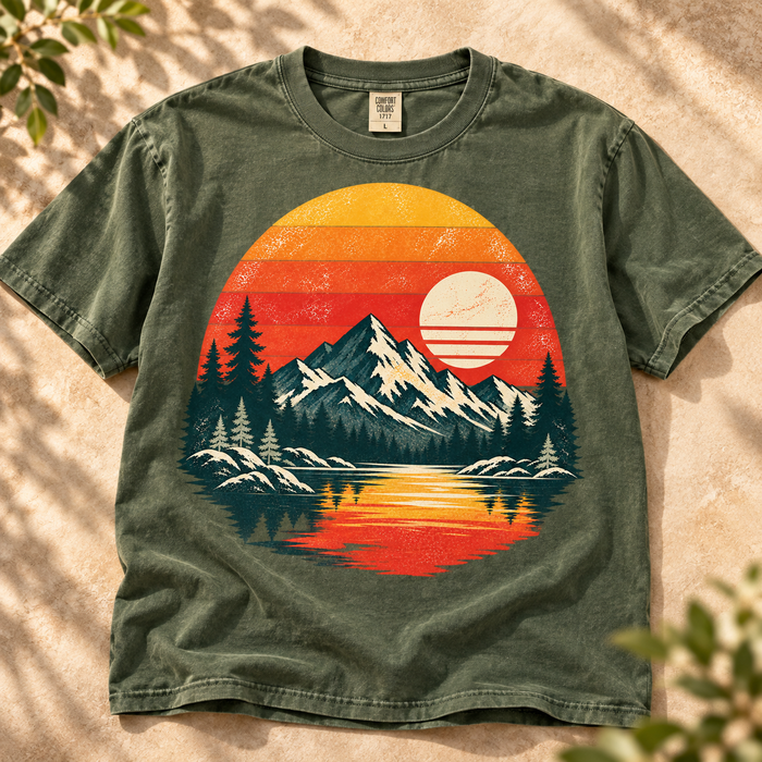 Retro Mountain Sunset T-Shirt