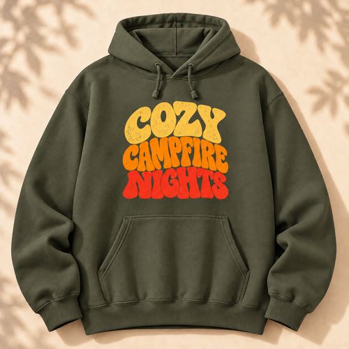 Cozy Campfire Nights Hoodie — The Outpost Graphics product image