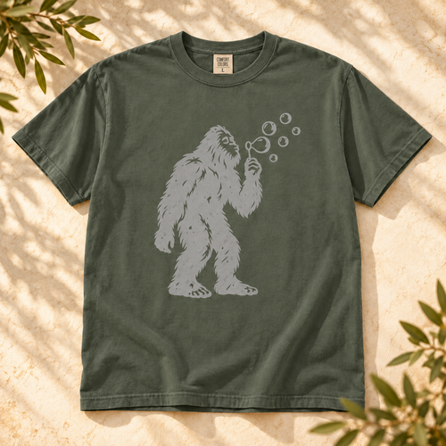 Bigfoot Blowing Bubbles T-Shirt — The Outpost Graphics product image