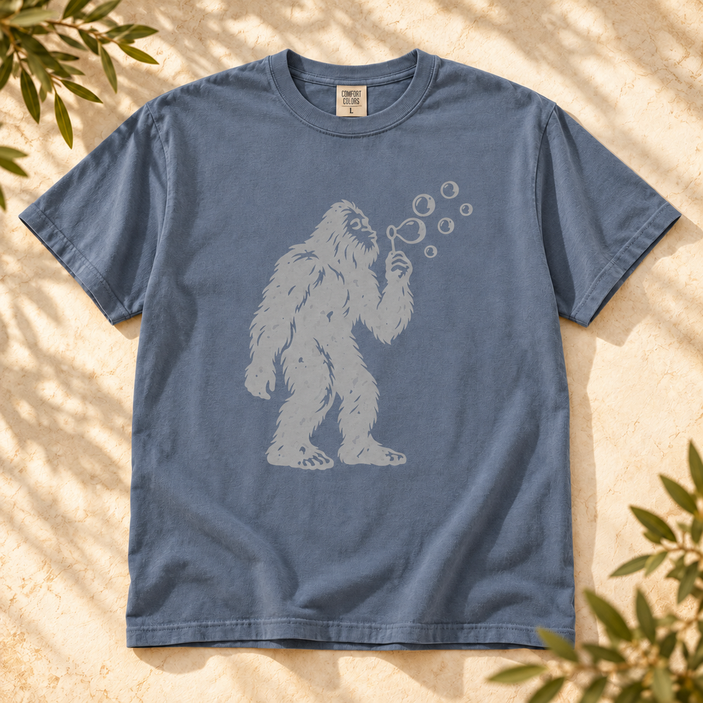 Bigfoot Blowing Bubbles T-Shirt — The Outpost Graphics product image