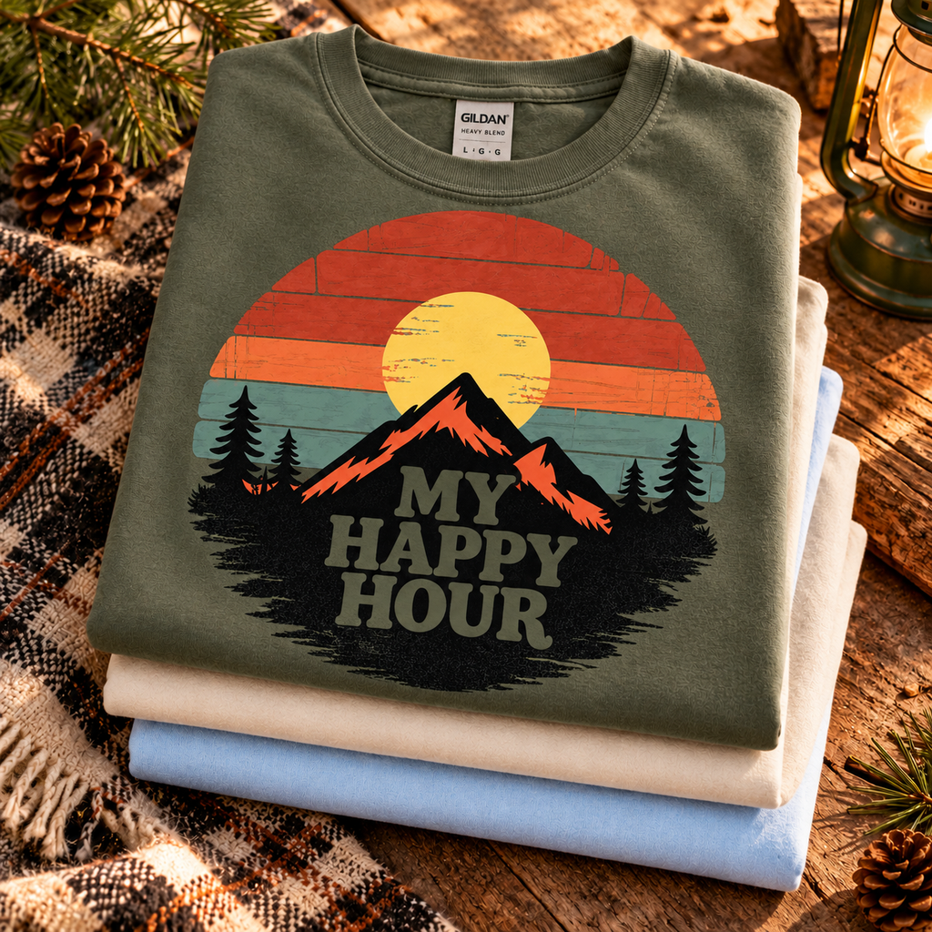 My Happy Hour Sunset Sweatshirt — The Outpost Graphics product image