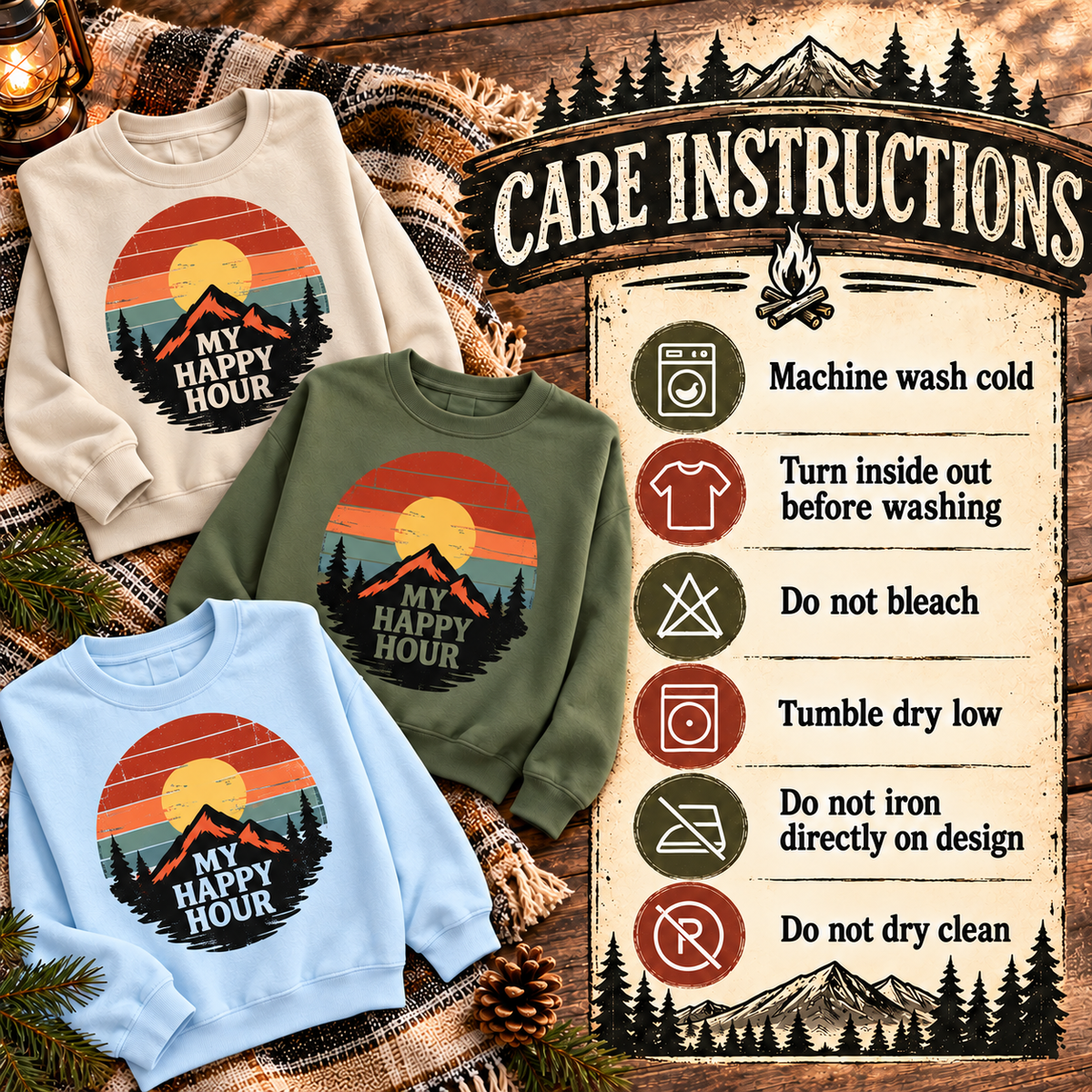 My Happy Hour Sunset Sweatshirt — The Outpost Graphics product image