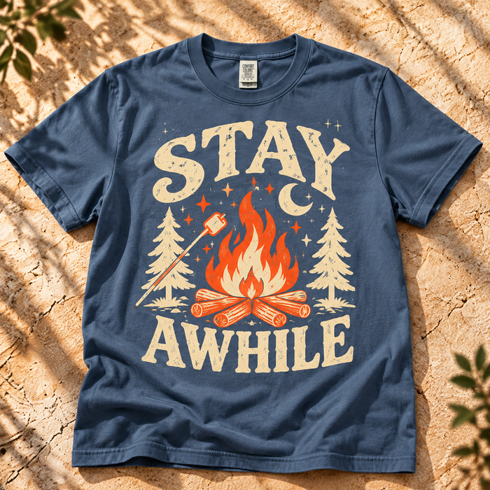 Stay Awhile Campfire T-Shirt
