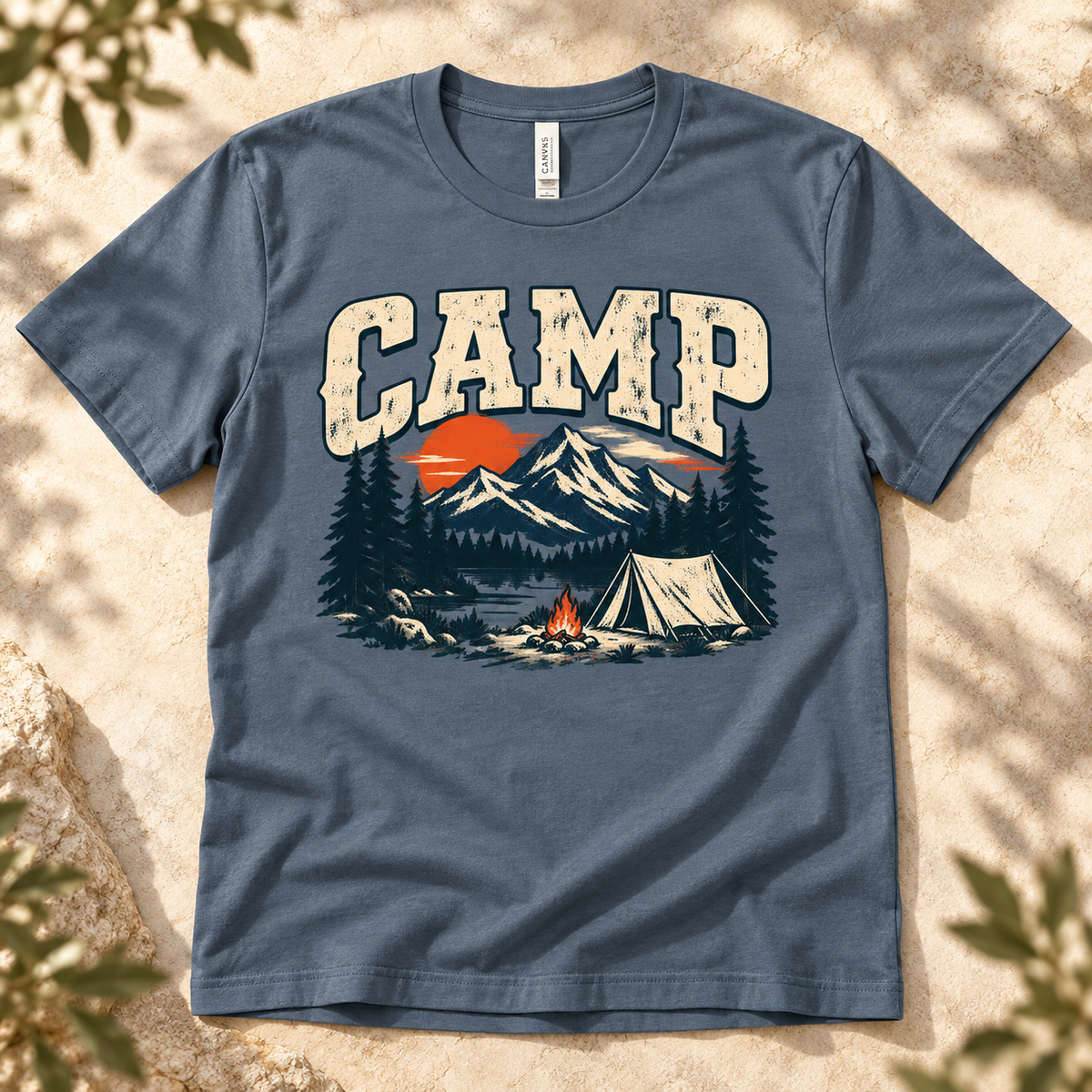 Vintage Camping Mountain T-Shirt — The Outpost Graphics product image