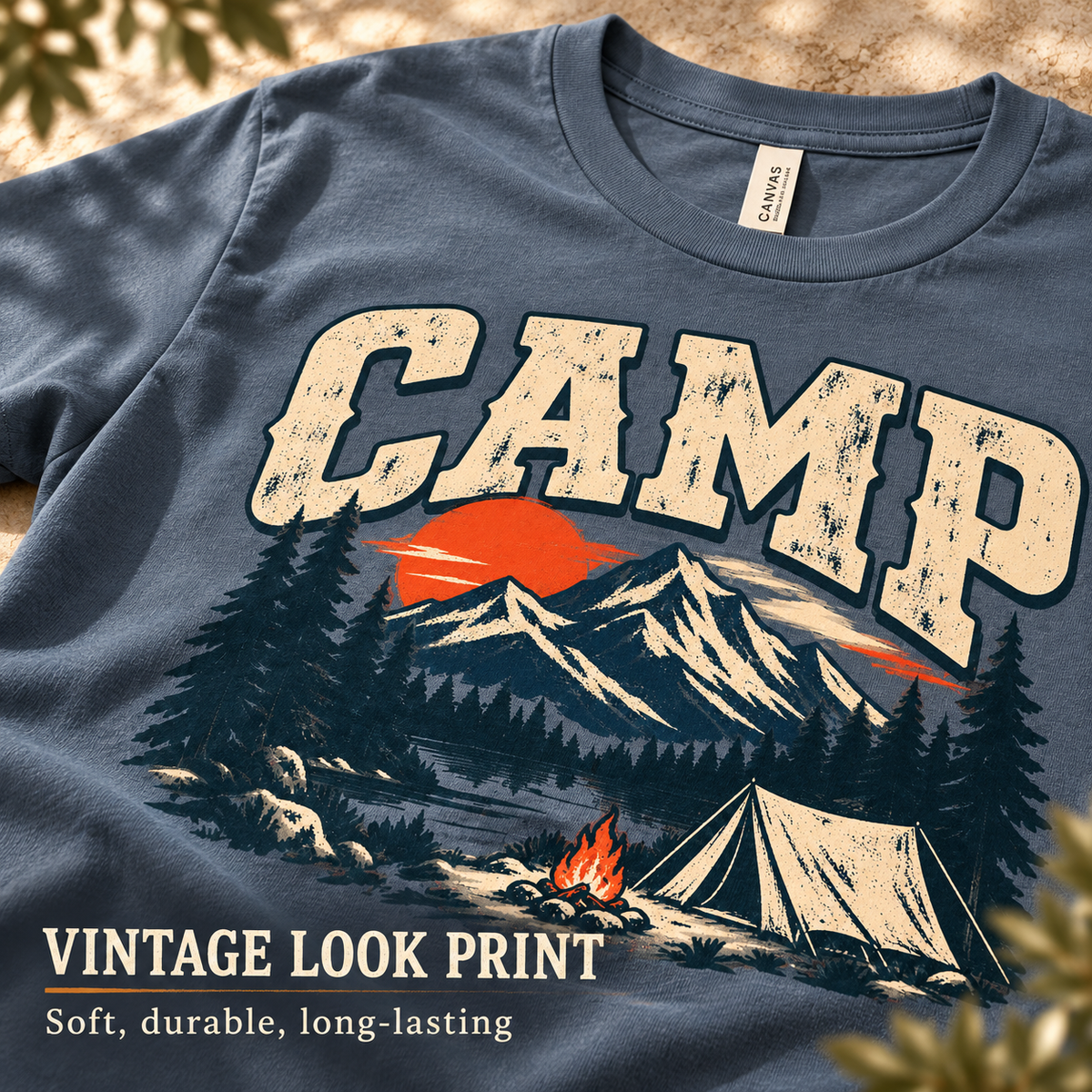 Vintage Camping Mountain T-Shirt — The Outpost Graphics product image
