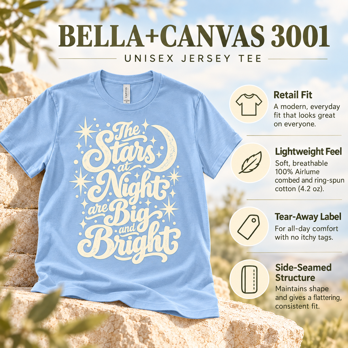 Stars at Night Texas T-Shirt — The Outpost Graphics product image