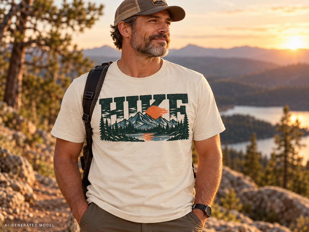Vintage Hiking Mountain T-Shirt — The Outpost Graphics product image
