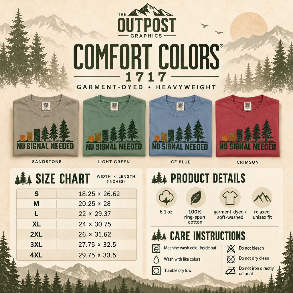 No Signal Needed Outdoor Graphic Tee — The Outpost Graphics product image