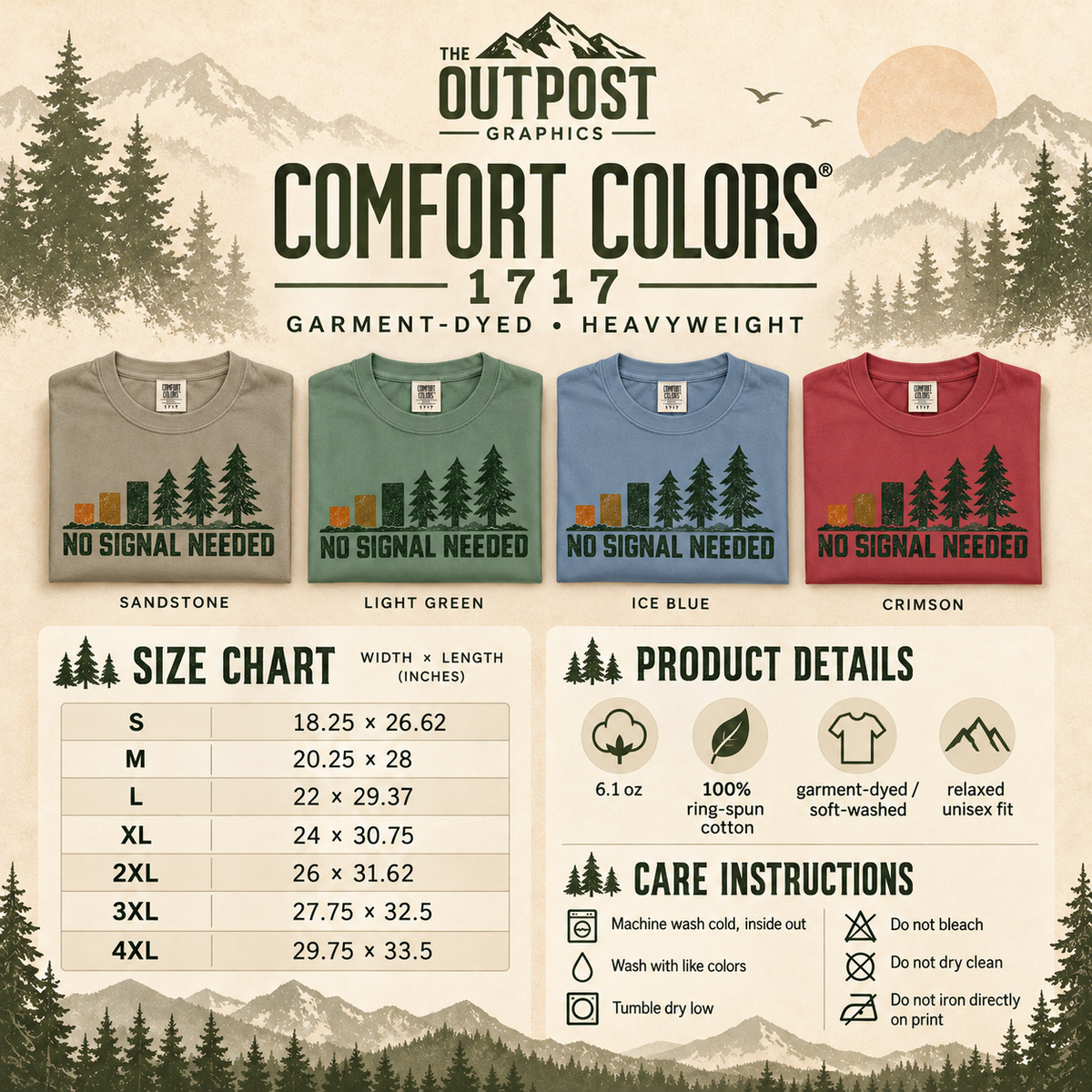 No Signal Needed Outdoor Graphic Tee — The Outpost Graphics product image
