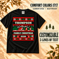 Personalized Ugly Christmas Sweater T-Shirt, Custom Family Christmas, Comfort Colors 1717 — The Outpost Graphics product image