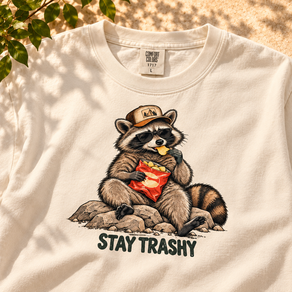 Stay Trashy Raccoon T-Shirt — The Outpost Graphics product image