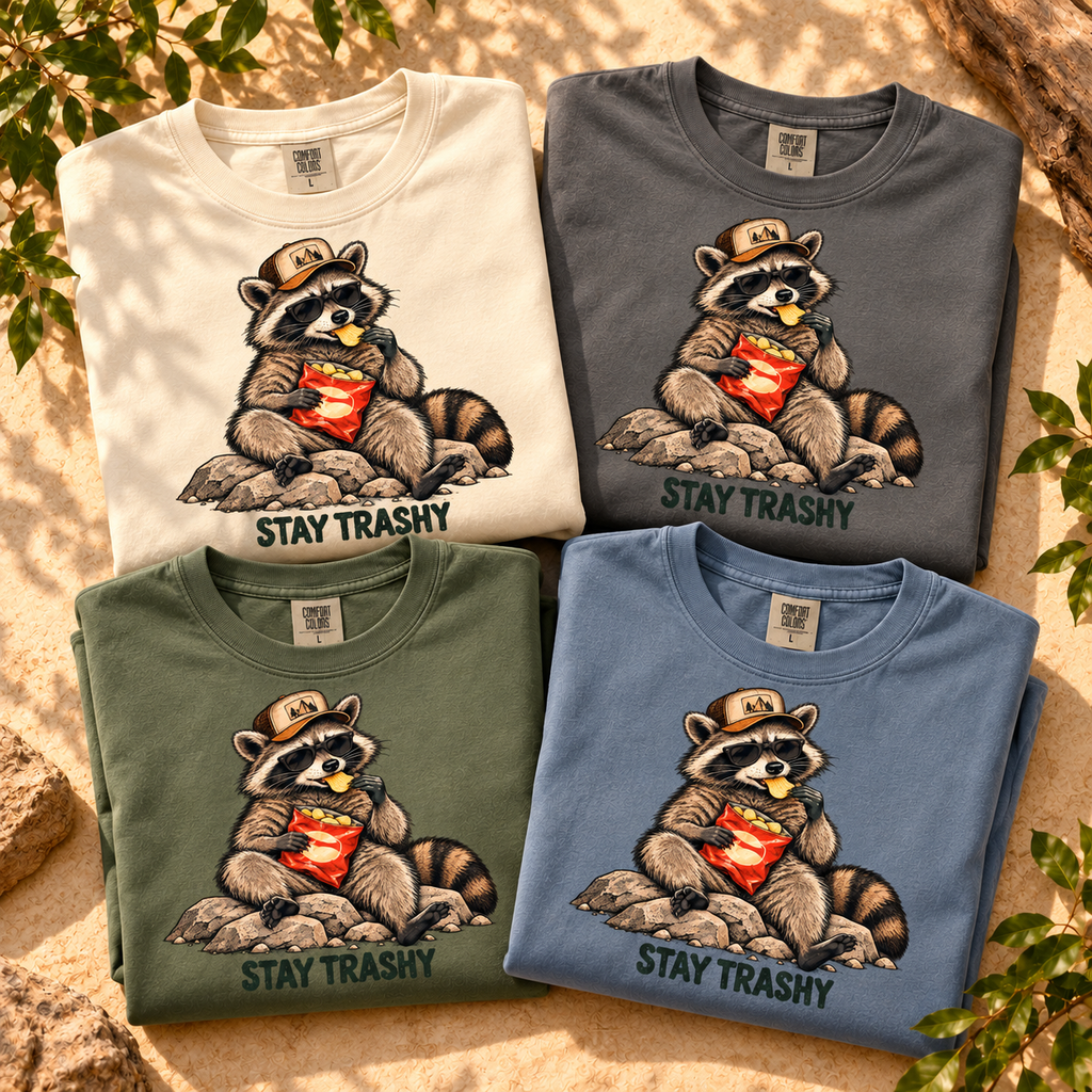Stay Trashy Raccoon T-Shirt — The Outpost Graphics product image