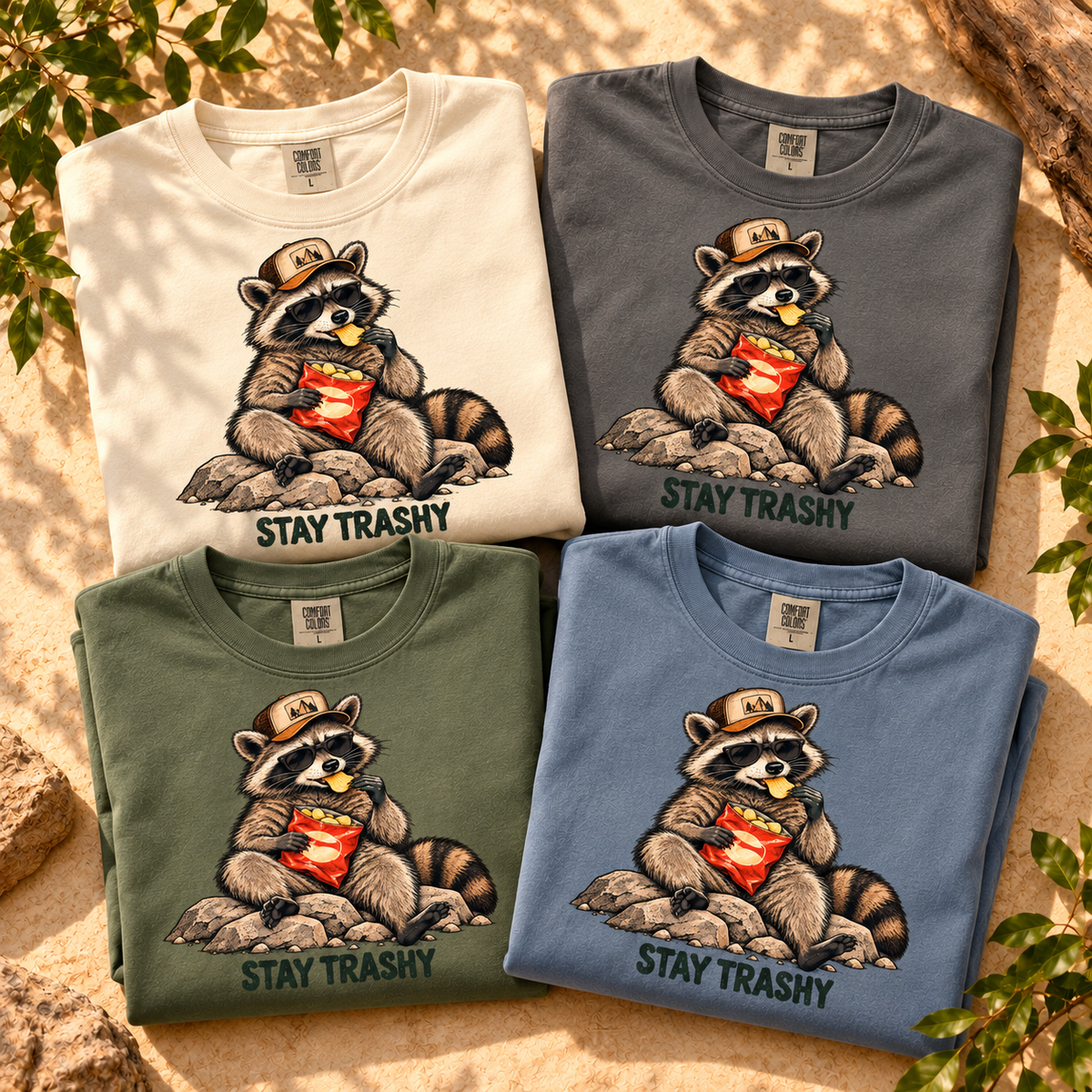 Stay Trashy Raccoon T-Shirt — The Outpost Graphics product image