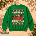 Merry Camping Christmas Sweatshirt, Retro Camper Christmas Crewneck, Gildan 18000 Holiday Camping Sweatshirt — The Outpost Graphics product image