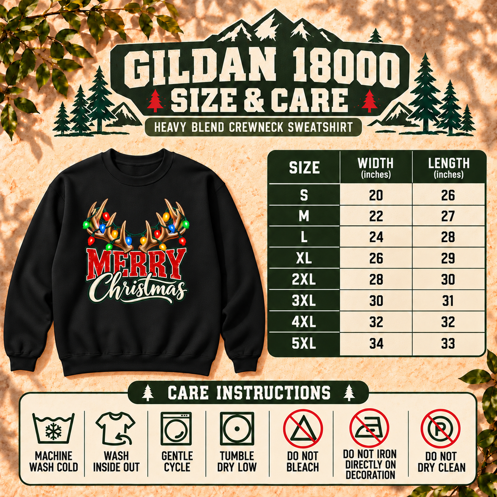 Merry Christmas Antler Sweatshirt — The Outpost Graphics product image
