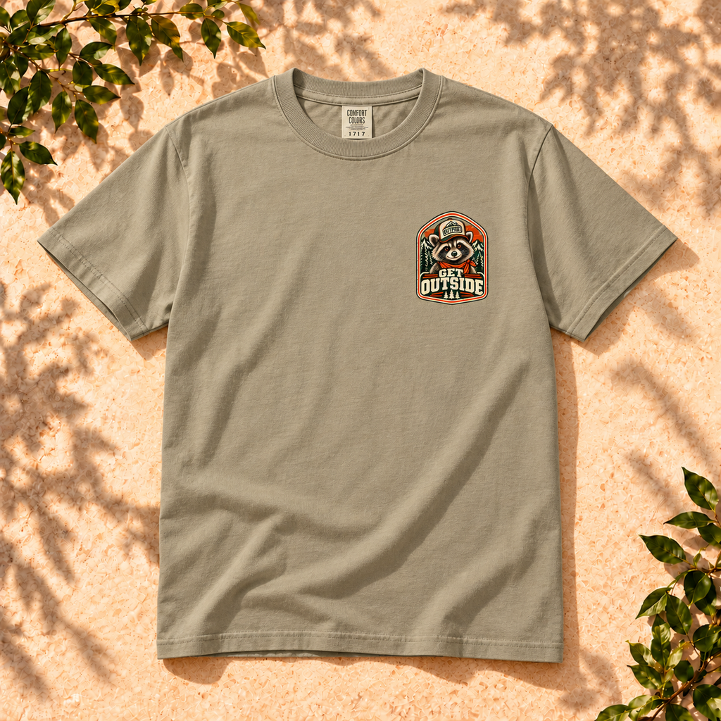 Get Outside Raccoon T-Shirt — The Outpost Graphics product image