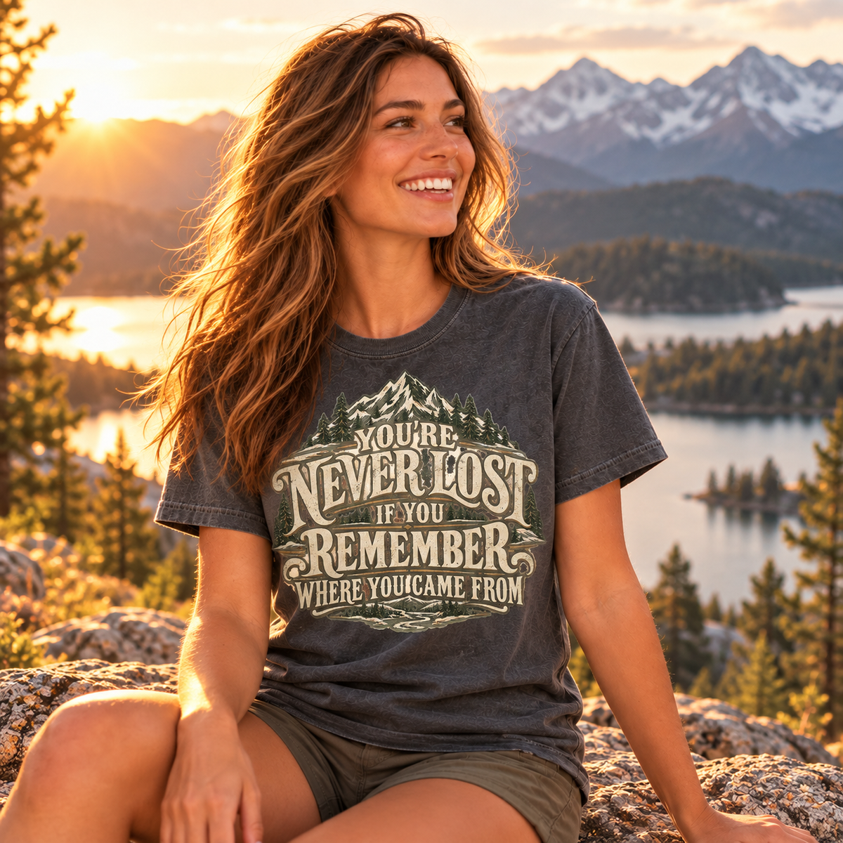 You're Never Lost Mountain T-Shirt — The Outpost Graphics product image