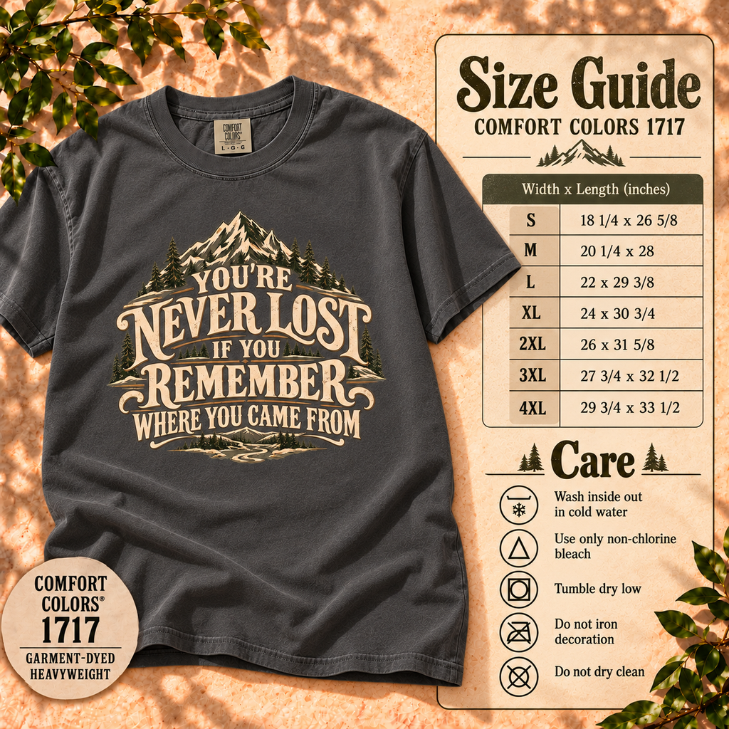 You're Never Lost Mountain T-Shirt — The Outpost Graphics product image