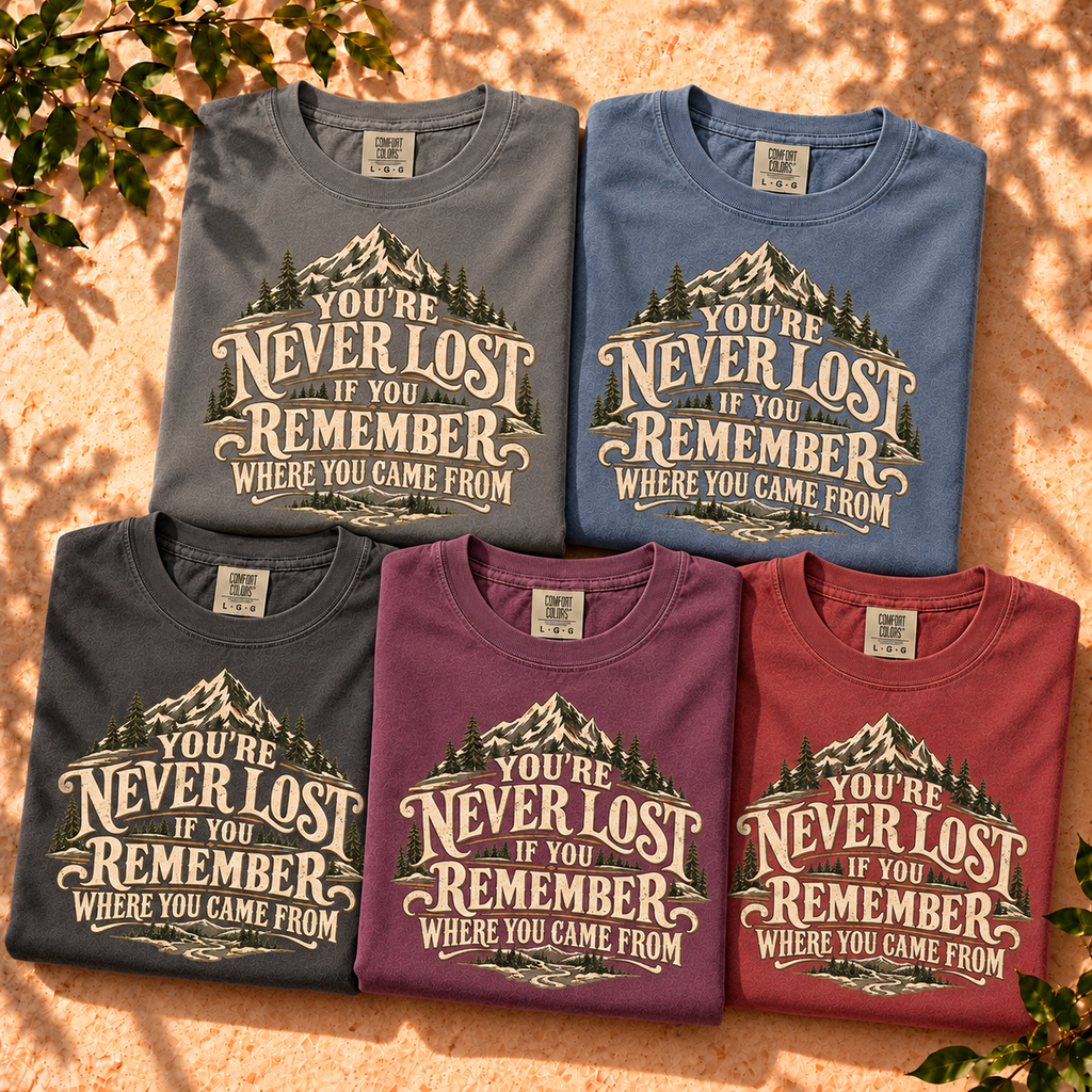 You're Never Lost Mountain T-Shirt — The Outpost Graphics product image