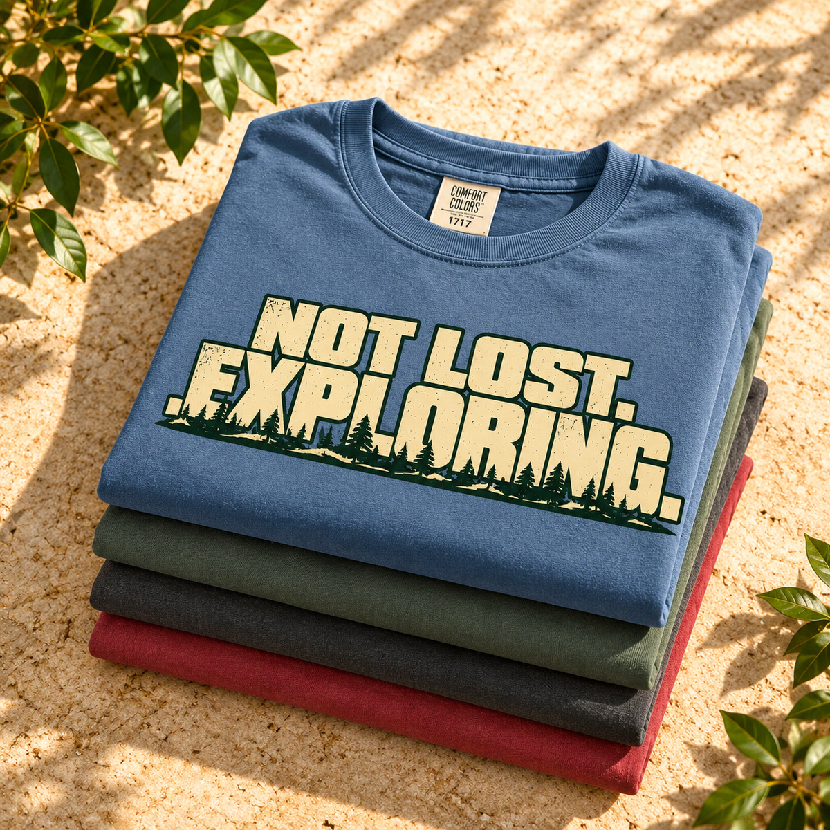 Not Lost Exploring T-Shirt outdoors lifestyle mockup