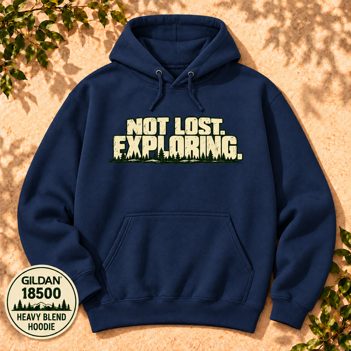 Not Lost Exploring hoodie garment color mockup