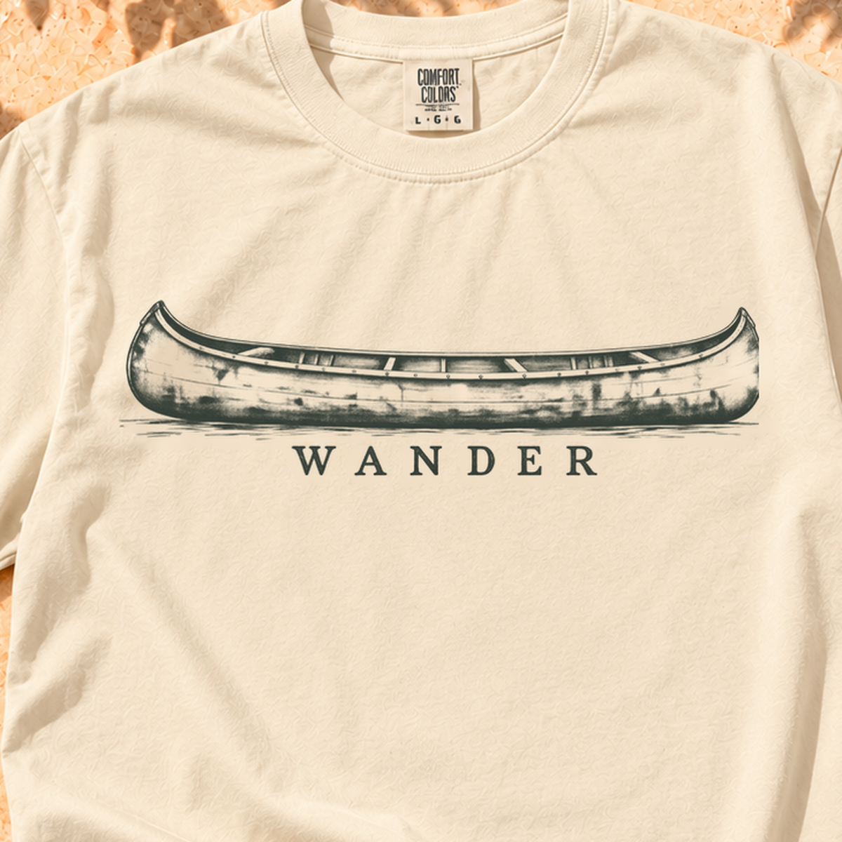 Wander Canoe Tee with distressed canoe print – product and color view 7